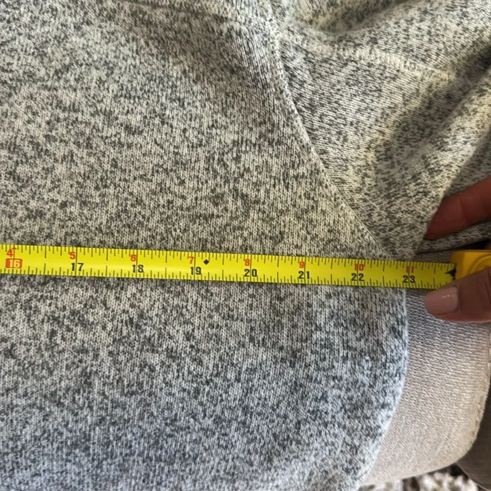 THE NORTH FACE Unisex 1/4 Zip Pullover Fleece Sweater Jacket Gray White Long